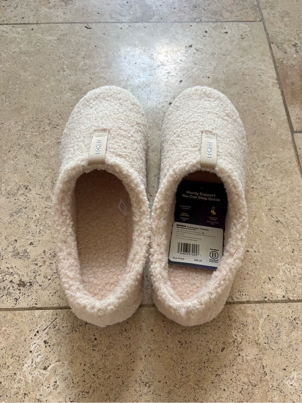 Bombas Cream Sherpa Slip-On Indoor Slippers